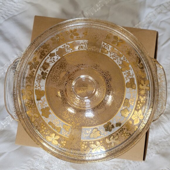 VTG 50s GEORGES BRIARD Fire King CHAFING DISH/CASSEROLE SERVING MCM - Picture 5 of 14